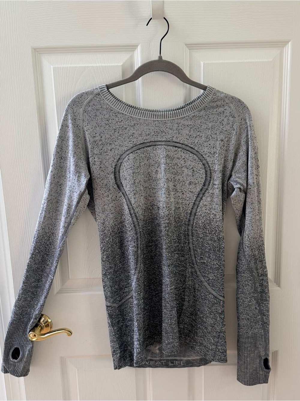 lululemon athletica Heathered Gray Crewneck Long Sleeve Top